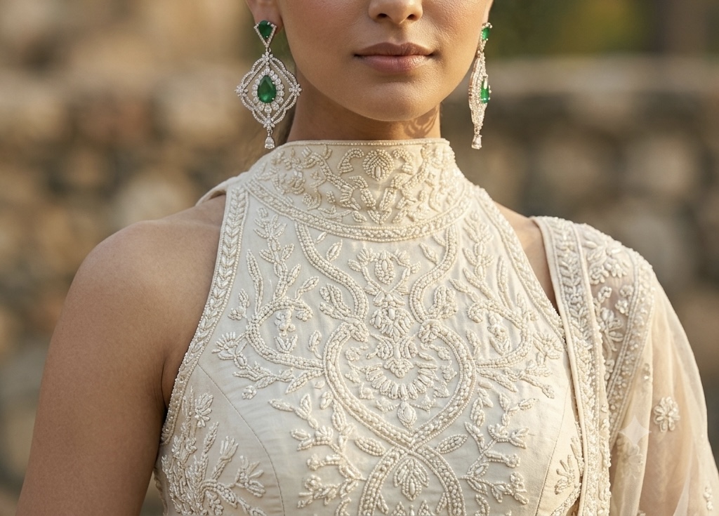 [E-DA-R-GR-011] Emerald Royale Geometric Statement Drops