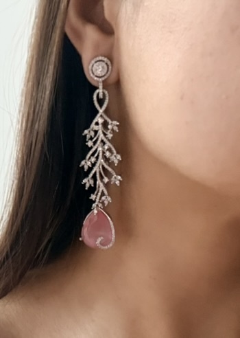 [E-DA-R-PK-014] Dusky Rose Enchanted Drops Earrings