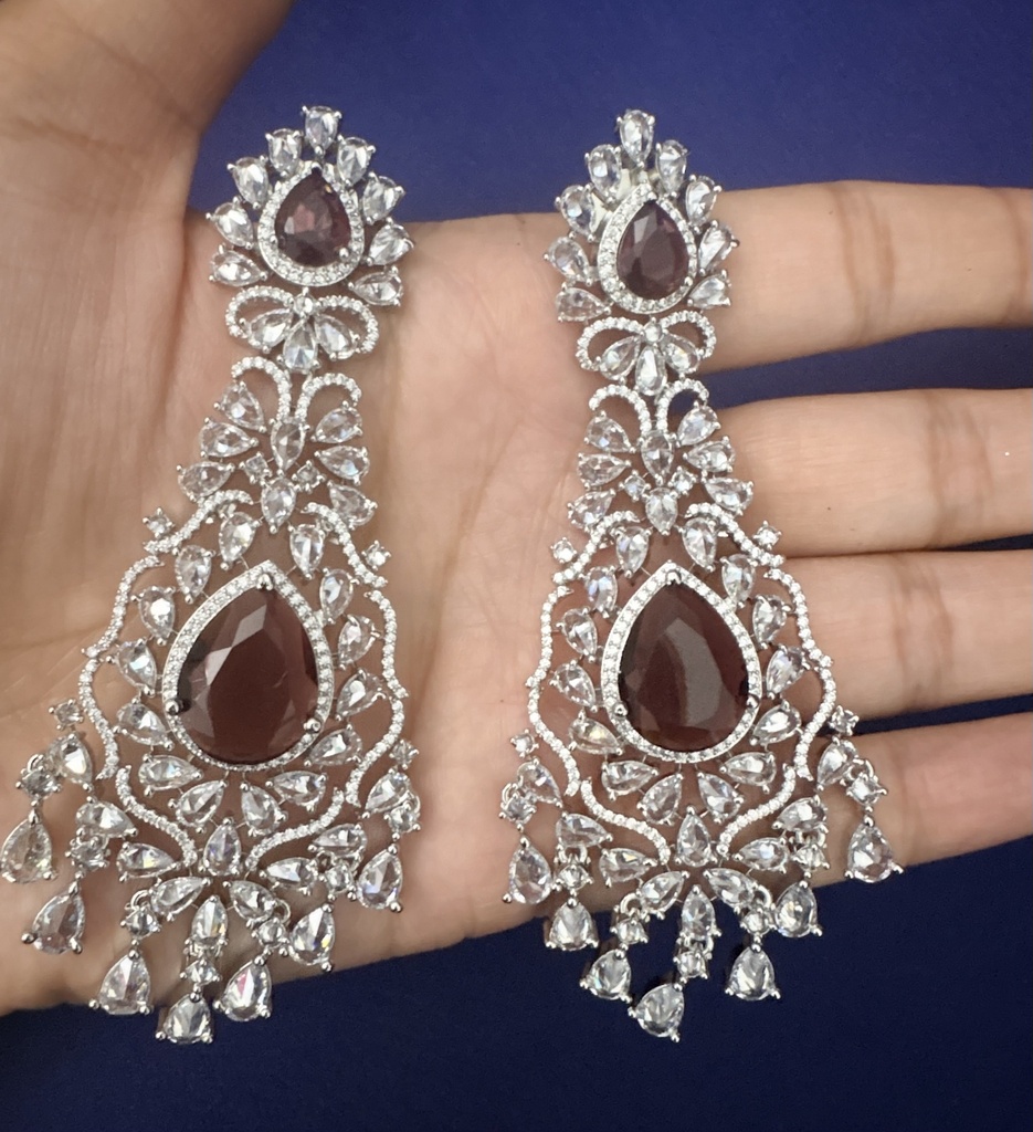 [E-PR-R-VLT-031] Nocturne Bloom Cascade Earrings