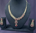 Florentine Ruby Bloom & Halo Pear Drop Choker Set