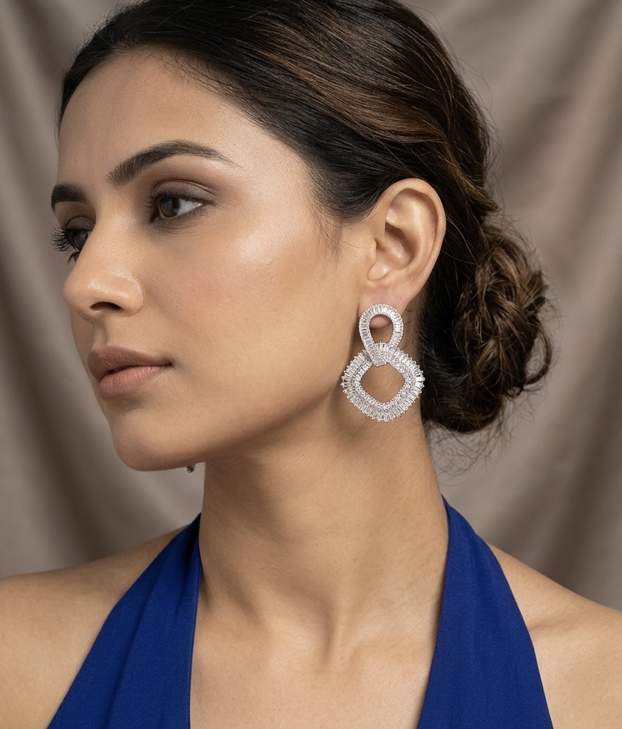 Ruvaaya Lumina Interlocking Baguette Crystal Studs