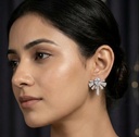 Clear Sunburst Solitaire Studs