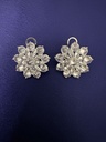 Blooming Crystal Floral Snowflake Statement Studs