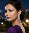 Peacock Violet Drop Earrings