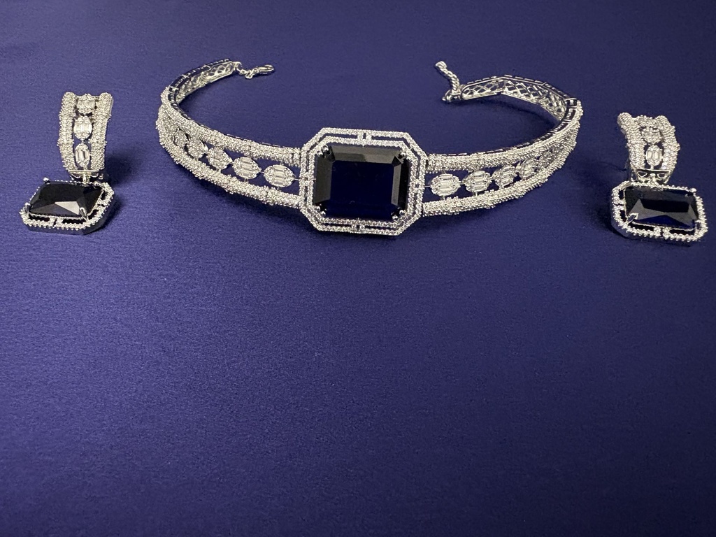 [RO-HASLI-Blue] Ruvaaya Octagon Halo Hasli Set (Blue)